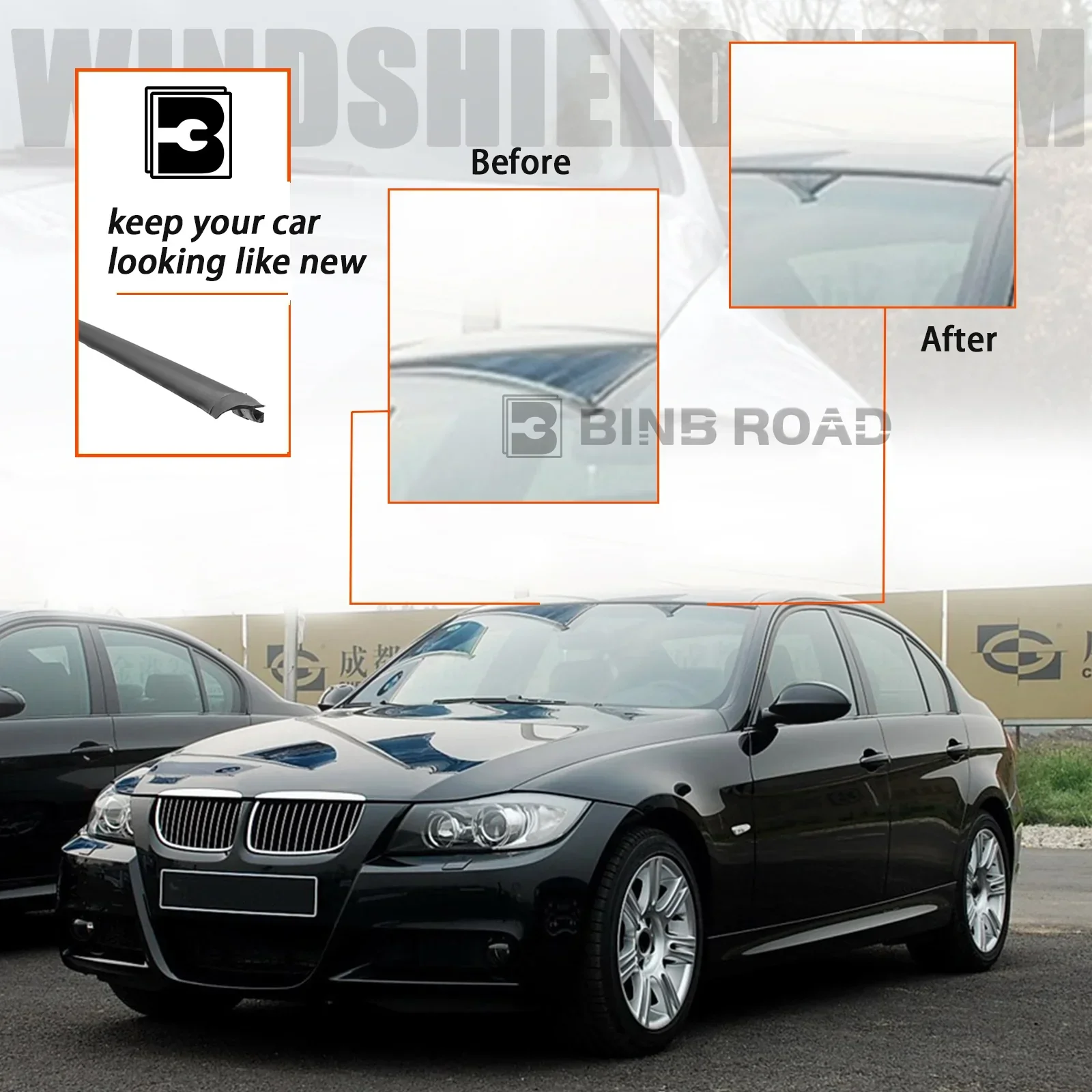 51317166841 Windshield Moulding Seal - Front Upper - Image 4