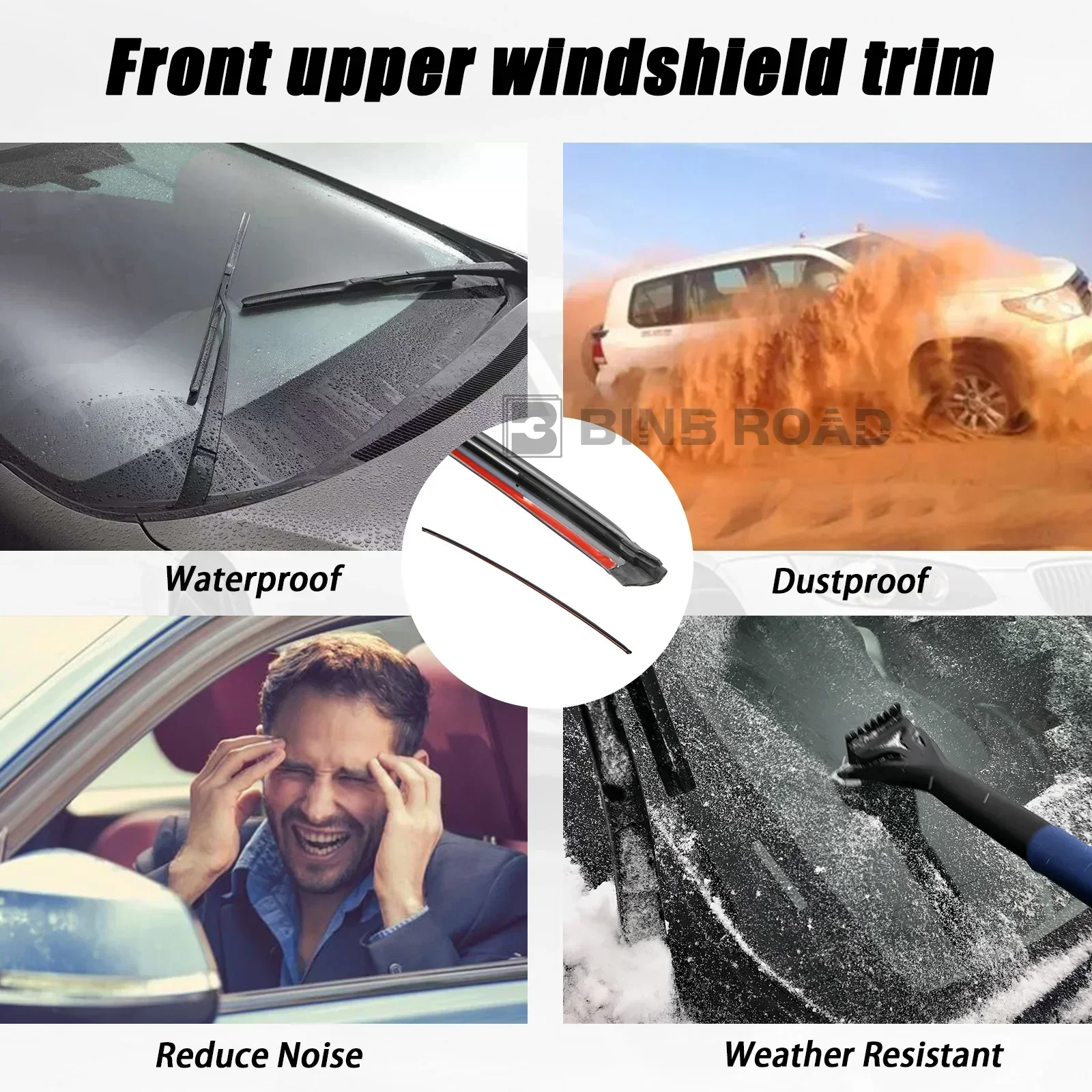 51317061967 Windshield Moulding Seal - Front Upper - Image 5