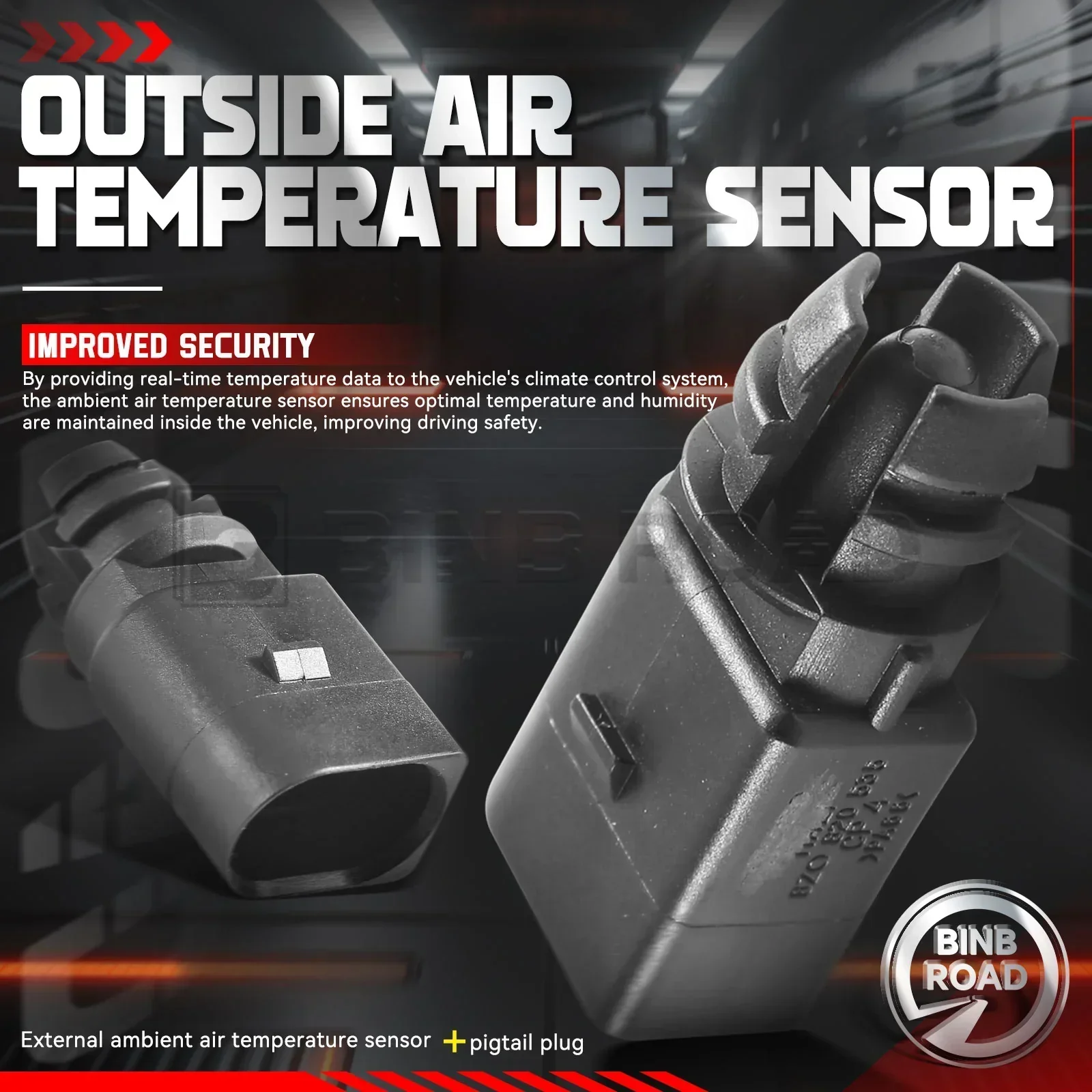 8Z0820535 + 1J0973702 Outside Ambient Air Temperature Sensor with Plug - Image 3