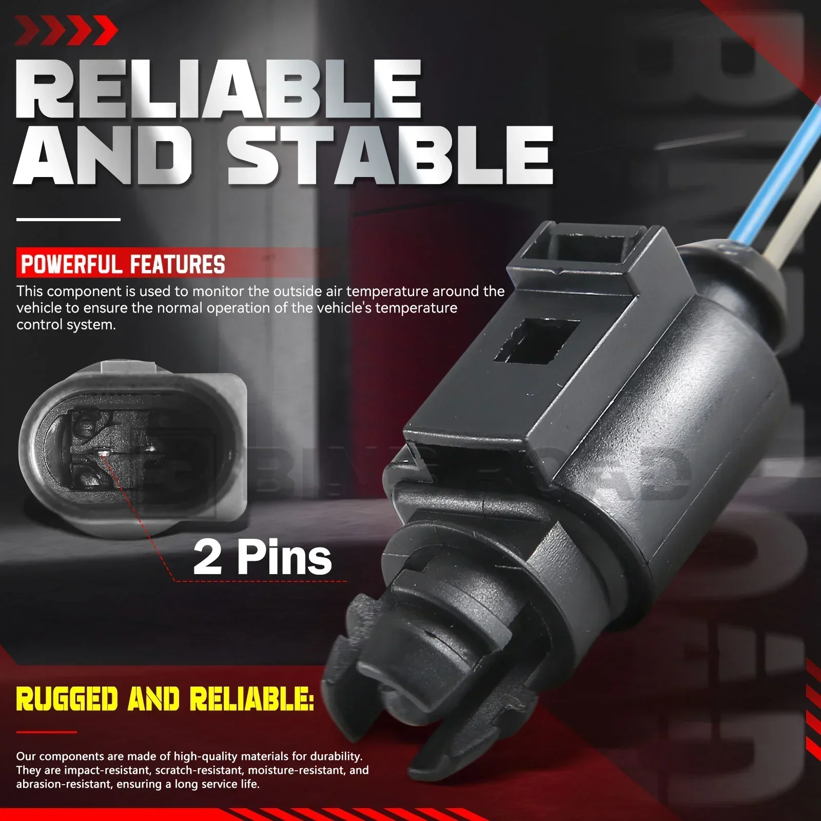 8Z0820535 + 1J0973702 Outside Ambient Air Temperature Sensor with Plug - Image 5