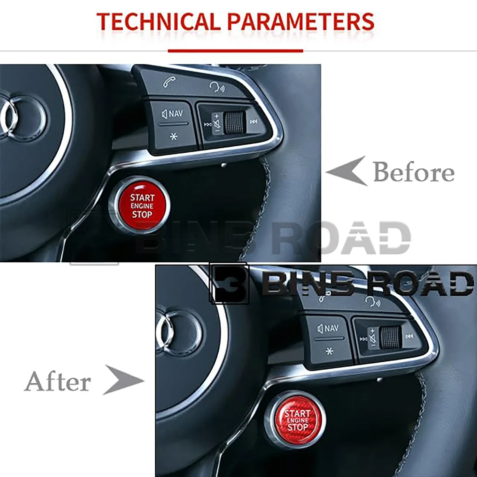 US Car Ignition Button Cover Compatible with Audi - Image 10